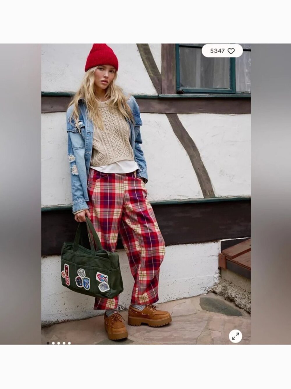 Free People Nice Choice Pull-On Pants. NWT. Wine combo lantern plaid